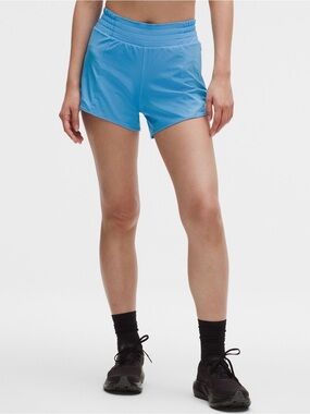 NWT Lululemon Hotty Hot 4” High Rise Shorts Light Blue size 12